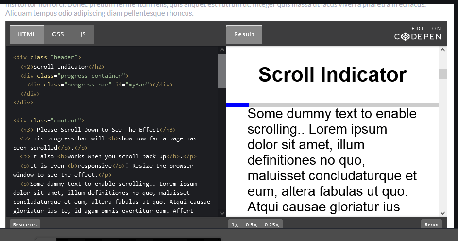 How to create a Scroll indicator with CSS and JavaScript