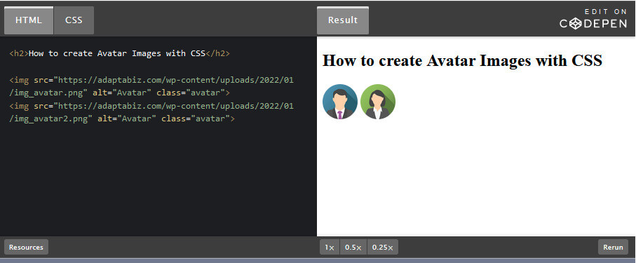 How to Create an Avatar image with CSS